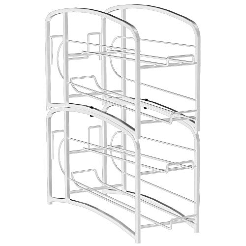 Auledio Stackable Beverage Can Dispenser Rack, Can Storage Organizer Holder for Canned food or Pantry Refrigeratorï¼ŒSliver(2 Packï¼‰