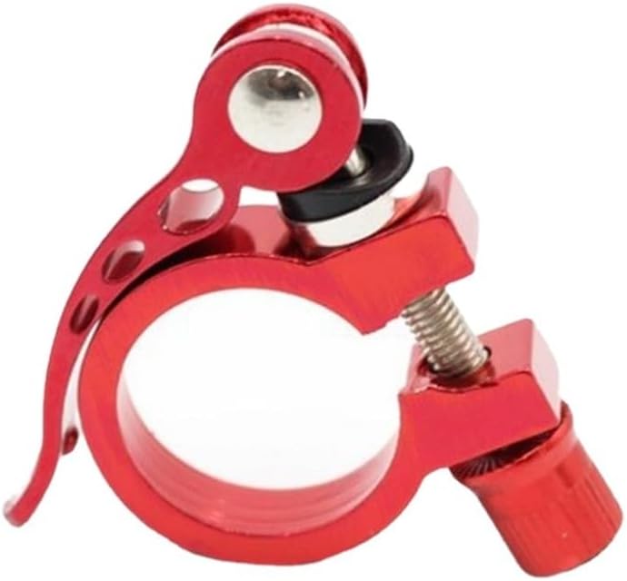 Bike Seatpost Clamp, Bike Seat Post Clamp 2 Pcs Seatpost Clamp Bicycle Seat Tube Clip Quick Release 25.4/28.6/31.8 Mountain Road Bike Aluminum Alloy Seat Clamp(28.6 Red)