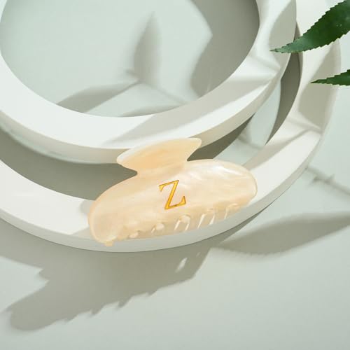 Image of LILIE&WHITE Acrylic Letter Hair Clips For Women Stylish Z Initial Hair Claw Alphabet Hair Clip Fashion Glitter Monogram Claw Clip Elegant And Durable Hair Accessory Large Hair Clips Z