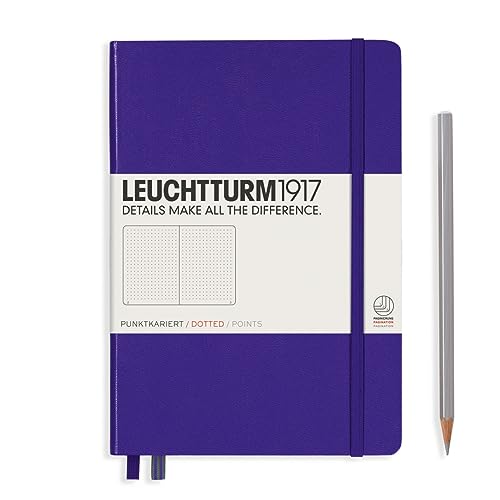 Image of LEUCHTTURM1917 - Notebook Hardcover Medium A5-251 Numbered Pages for Writing and Journaling (Purple, Dotted)