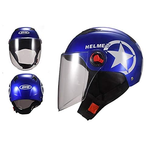 MJTK Electric Car Helmet Collision Helmet Bicycle Helmet Four Seasons Helmet Unisex Helmet Adult Helmet Sun Helmet Anti-Sun Direct Helmet Protective Helmet 55CM-58CM,Blue Cover