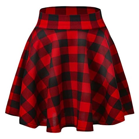 Urban CoCo Women's Basic Solid Versatile Stretchy Flared Casual Mini Skater Skirt (X-Large, 13) Cover
