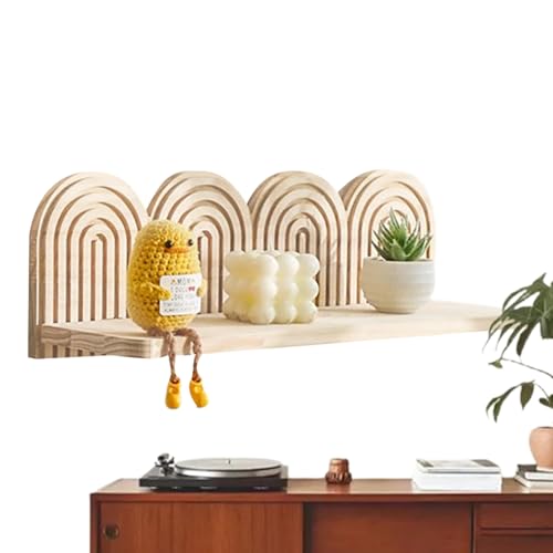 Estante de pared bohemio – Organizador de madera flotante bohemio – Estante de almacenamiento de madera – para dormitorio, cuarto de bebé, granja, cocina, sala de estar, oficina, lavandería