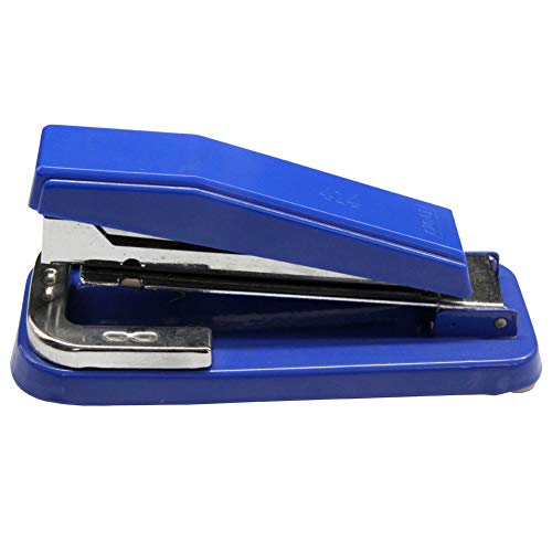 Preisvergleich Produktbild Hirkase Heftgerät, Tragbarer drehbarer Buchbinder Flachheftgerät mit Kraftunterstützung, Heftleistung bis maximal 25 Blatt, Mini Tacker, inklusive 6 Packungen Heftklammern Blau