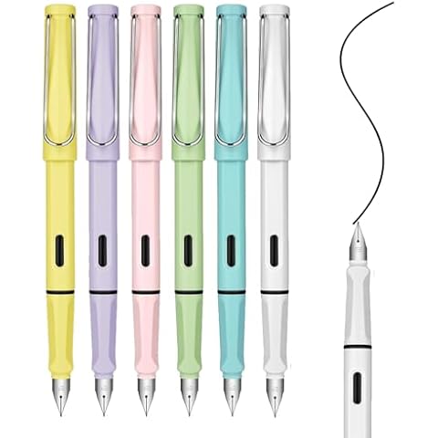 Xuigort 6pcs Macaron Fountain Pen Set Cover