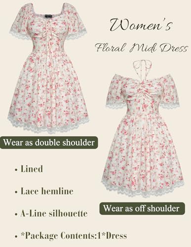 Scarlet Darkness Corset Dress for Women Floral Dresses Cottagecore Dress with Pockets2