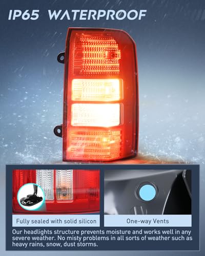 Image of Nilight Taillight Assembly Compatible with 2008-2017 Jeep Patriot | Tail Light OE Style Rear Lamp Replacement Driver and Passenger Side w /Bulbs