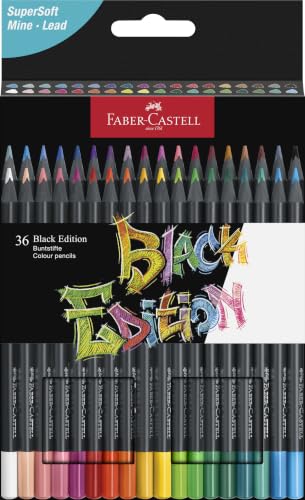 Faber-Castell - Buntstifte Set Black Edition 36-teilig im Kartonetui