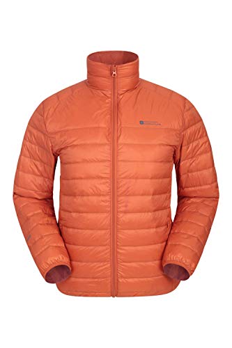 Mountain Warehouse Featherweight Mens Down Puffer Jacket - Packaway Burnt Orange Medium