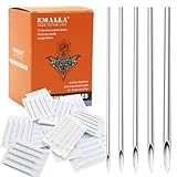 Romlon Ear Nose Piercing Tools - 50Pcs Mixed 12G 14G 16G 18G 20G Stainless Steel Piercing Kit for Ear Nose Navel Belly Nipple Tongue