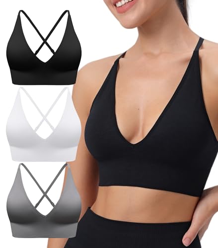 Image of Deep V-Neck Adjustable Women's Sports Bra