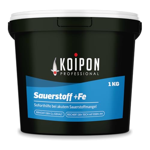 KOIPON Sauerstoff +FE 1kg Aktivsauerstoff | Erhöht den Sauerstoffgehalt im Teich | Soforthilfe bei akutem Sauerstoffmangel