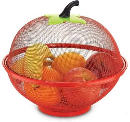 Apple Shape Net Basket For Fruits Vegetables Insect Proof Drain Wash (28Cm, Red), 5 kilogram