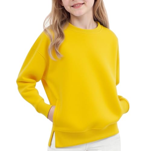 Teen Girls Oversized Fleece Sweatshirts Crewneck Drop Shoulder Pullover Tops for Youth Boys Fall Teen Tops Girls Trendy