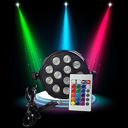 Image of LED Stage PAR Light | Multi-Color RGB DJ Disco Light for Party, Concert, Wedding & Event Lighting | DJ Light | Disco Light | Party Light | (12LED-DJLIGHT)