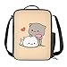 BYCHECAR Portapranzo personalizzato per gatti per ragazze e bambini, borsa termica per il pranzo con borsa termica per il pranzo con porta bottiglie d'acqua, borsa a tracolla per snack e snack