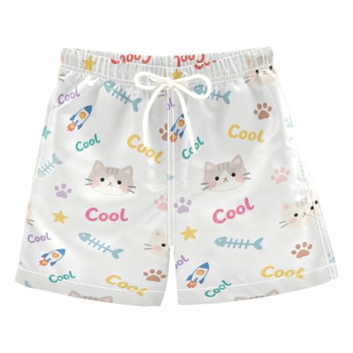 Cute Cat Paw Cool White - Pantalones cortos deportivos de secado rápido, primavera caliente en día festivo 3-14 años, Cute Cat Paw Cool White, XS