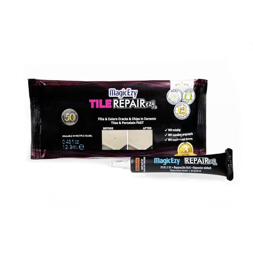 MagicEzy Tile RepairEzy (Honey Beige) Ceramic Tile Repair Kit - Cracked Chipped Bathroom Floor Tiles