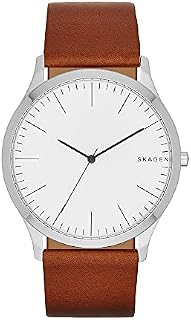 Skagen Men's Jorn Three-Hand, 41mm case size, stainless Steel Watch and leather strap