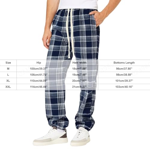 Men's Pajama Pants Flannel Plaid Fleece Warm Sleep Lounge Pant PJ Bottoms Drawstring and Pockets3