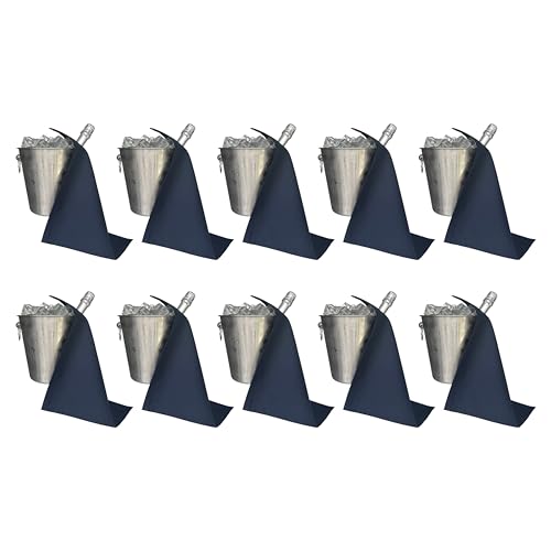 Catering BottleCloths, 42 cm, Polycotton, Corner Stitched Ring (Navy, Pack of 10)