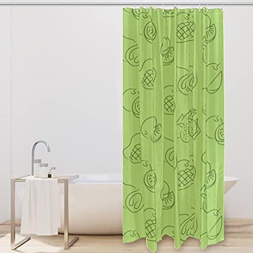 Rideau de douche de qualité supérieure vert et fruits peints à la main - 3