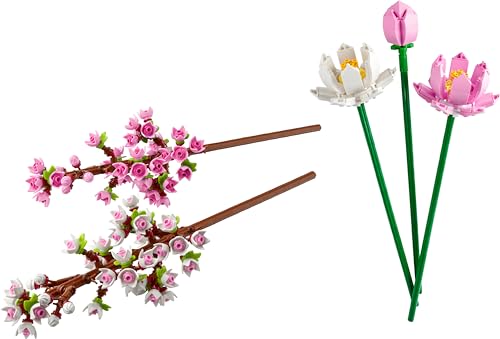 Creator Bundle Fiori 3: Include Fiori di Loto (40647) e Fiori di Ciliegio (40725), Set Fiori Artificiali della Collezione Botanica per Bambine e Bambini da 8 Anni, Idea Regalo per San Valentino - Lego - Immagine 1