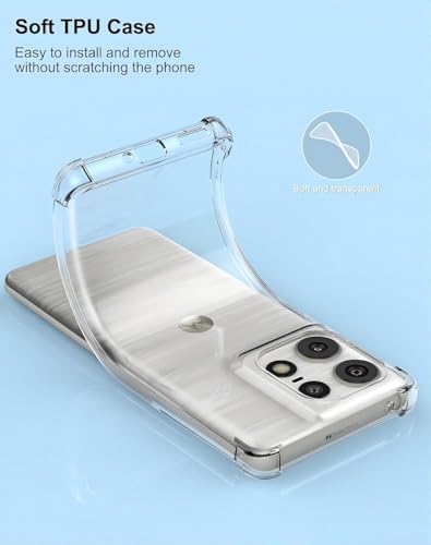 Image of REALCASE Silicone Moto Edge 50 5G Back Cover Case, Scratch Resistant Protective Crystal Clear Transparent Shock Proof Bumper Back Cover Case for Moto Edge 50 5G