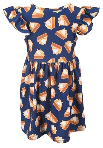 Image of Unique Baby Girls' Short Sleeve Everyday Printed Dresses for Kid and Toddler, Sizes 2T-12Y
