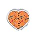 Colourful Music Notes Orange Mirror Heart Portable Hand Pocket Makeup
