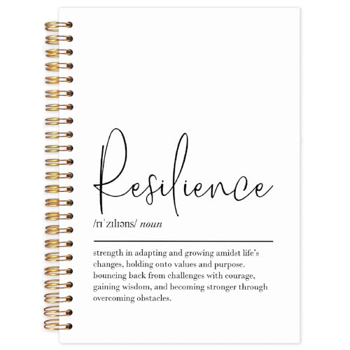 Yhtrg Resilience Definition Inspirational Spiral Notebooks, Motivational Quote Journaling Notebook, Positive Journals for Writing, Resilience Dictionary Notebook for Note Taking, 5.5x8.3 Inch
