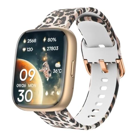 Tznzxm Replacement Bands Compatible with Faweio IDW26 Smart Watch Bands, Brown leopard-print Adjustable Soft Silicone Wristband Straps for Faweio IDW26 1.83" Smartwatch Cover