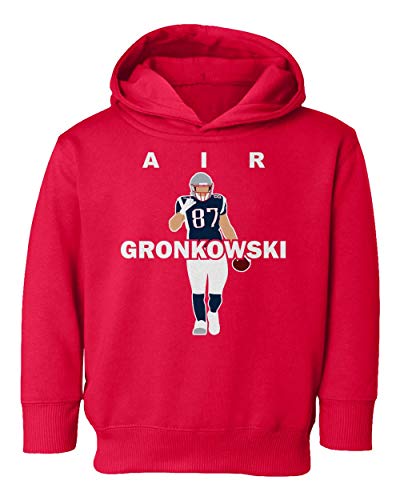 Baku Apparel New England AIR Gronkowski Football Little Kids Girls Boys Toddler Hooded Sweatshirt (Red, 4T)