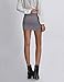 NEARKIN (NKNKSSK64 Womens Stretchy Waistband Shirring Fitted Mini Skirt Gray US M(Tag Size L)