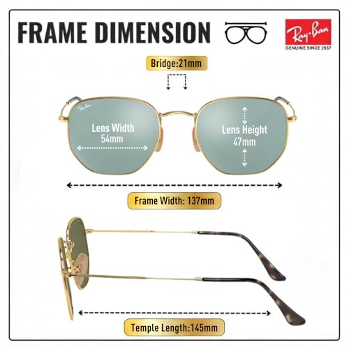 Image of Ray-Ban RB3548N HEXAGONAL FLAT LENSES Sunglasses w /Official Eyewear Kit