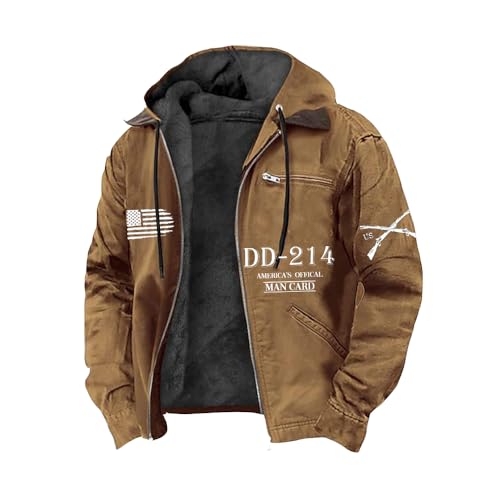 Men's Dd 214 America's Official Man Card Printed Casual Jacket Veteran Day Gifts for Men