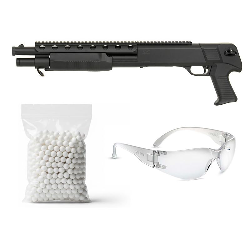 Pack Escopeta de Airsoft Manual con Gafas de protección y 1000