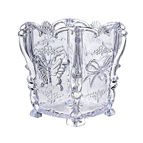 FRCOLOR Makeup Brush Holder Brush Holder Makeup Storage Container Organizer Pot Clear Cosmetic Brush Holder Acrylic Nail Polish Shelf Makeup Brushes Cup Pen Cup Holder Nail Polish Holder
