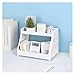 KAJHSTLOZ White Double Tier Desktop Storage Organiser Display Shelf With Cutout Cat's Paw Design, Home Office And Dorm Room