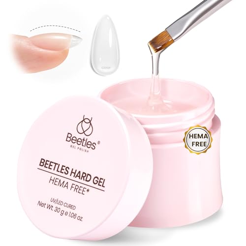 Gelab cosmetics LLC Beetles Hard Gel for Nails Kit,Soft Nude 3 Colors Clear Nude Pink Sculpted Gel with Long Square Half Cover Nail Tips,for Extension Sculpting Building UV Nails,Nude Builder Gels for Salon Pros Beginner 288pcs