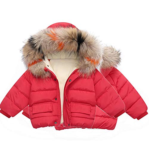KAGAYD Toddler Girls Boys Winter Warm Puffer Coat Coats Solid Color Thicken Jacket Zip-up Outerwear2