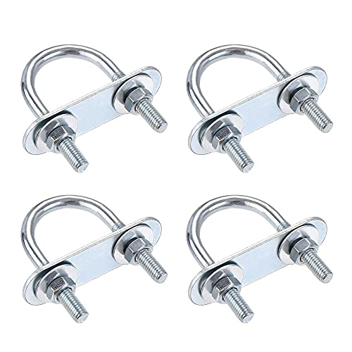 uxcell Round U-Bolts 4 Sets 1.06"(27mm) Inner Width 53mm Length Steel M6