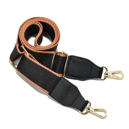 Image of Purse Strap Wide Replacement Crossbody Bag Straps, 1.5 inch Canvas Handbag Shoulder Strap, Adjustable Tote Belt(Gold Hardware