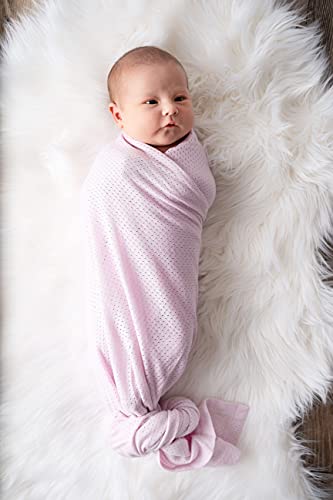 Image of Woombie AirWrap Organic Swaddle - Old Fashioned Receiving Blankets for Babies - Lightweight, Vented Design, Tie-dye Pink, 44 inch x 44 inch