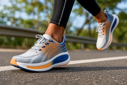 Image of Allen Cooper Men Running Shoes Lightweight Lace-Up Sports Walking Shoes with Cushioned Memory Foam