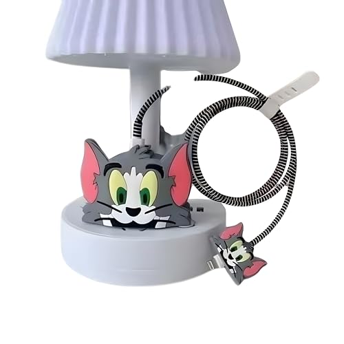 Image of VEROX Charger Cover for C Type Case Compatible with Samsung 25W Adapter Charger Cover and Full Charger Cable Protector Cartoon Design- Tom