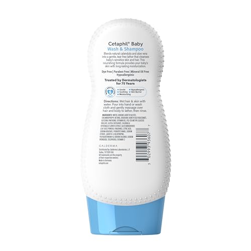 Cetaphil 2-in-1 Baby Shampoo & Body Wash, Tear Free, Calendula, 7.8oz - image 7