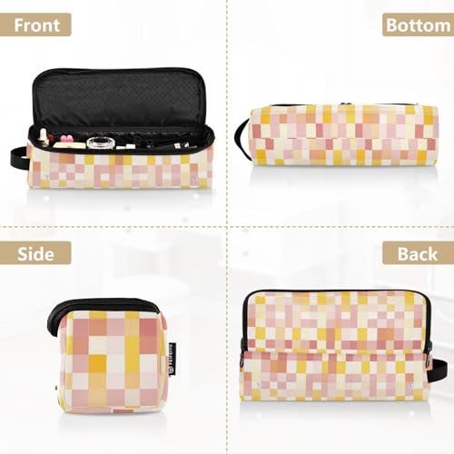 Bolso de viaje para herramientas de cabello con tapete removible resistente al calor, organizador grande para plancha, rizador, secador - Amarillo Oro Rosa miniatura 5