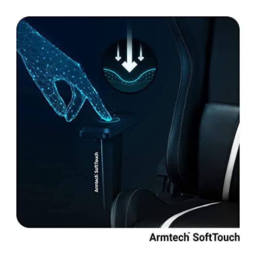 Sedia Gaming Ergonomica X-One 2.0 | Poltrona Gaming con Braccioli Regolabili, Supporto Lombare, Funzione di Inclinazione | Sedia Gamer 160 kg, Gaming Chair | King (XL) | Nero-Bianco - Sedia gaming - Immagine 7