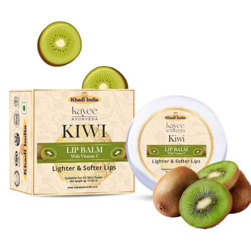 Image of Khadi Natural Lip Balm for Men and Women | Deep Conditioning Lip Treatment with Shea Butter & Almond Oil | Prevents Dryness and Keeps Lips Soft All Day (Kiwi)